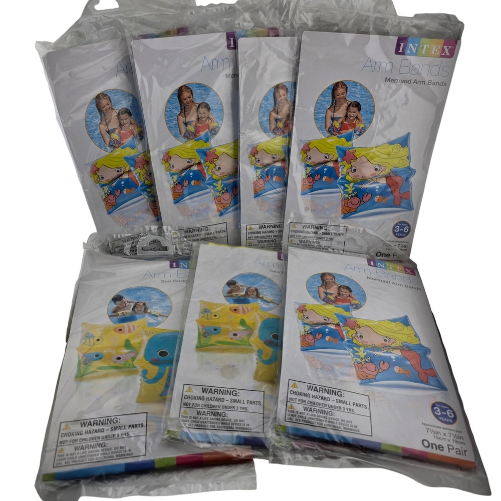 Intex Assorted Arm Bands‎ Bundle 7 Pairs Sea Buddy Mermaid Ages 3-6 New